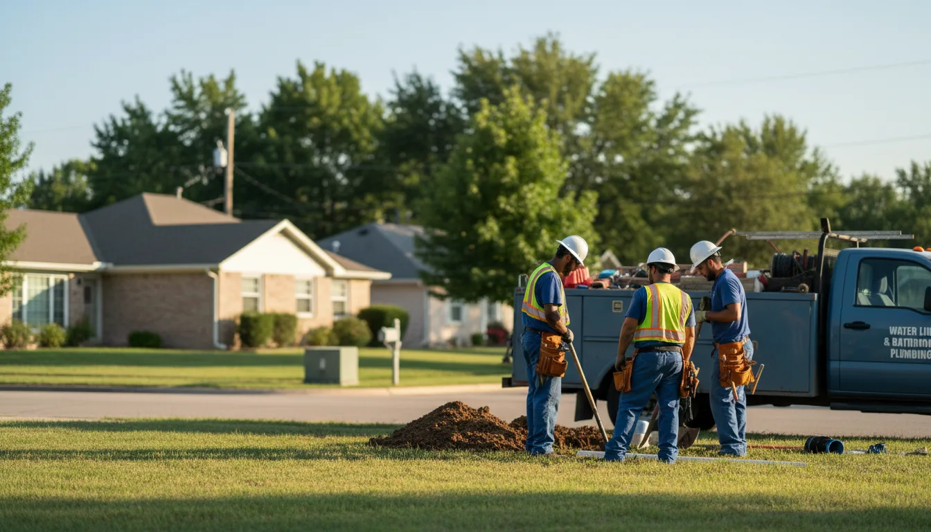 Residential water line and bathroom plumbing service in Half Way, MO
